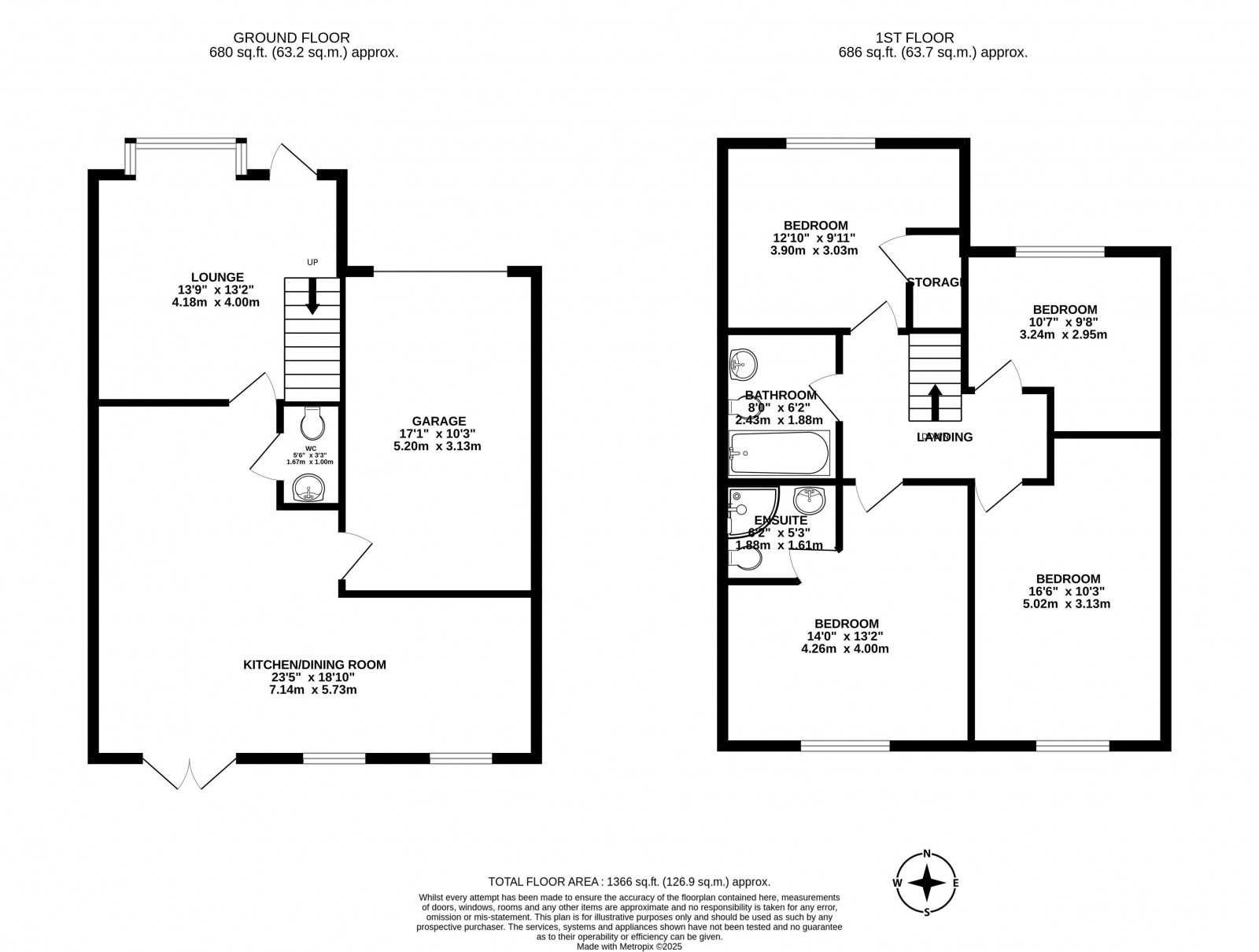 Floorplan for Hilltop Close, off Redwood Drive, Chorley