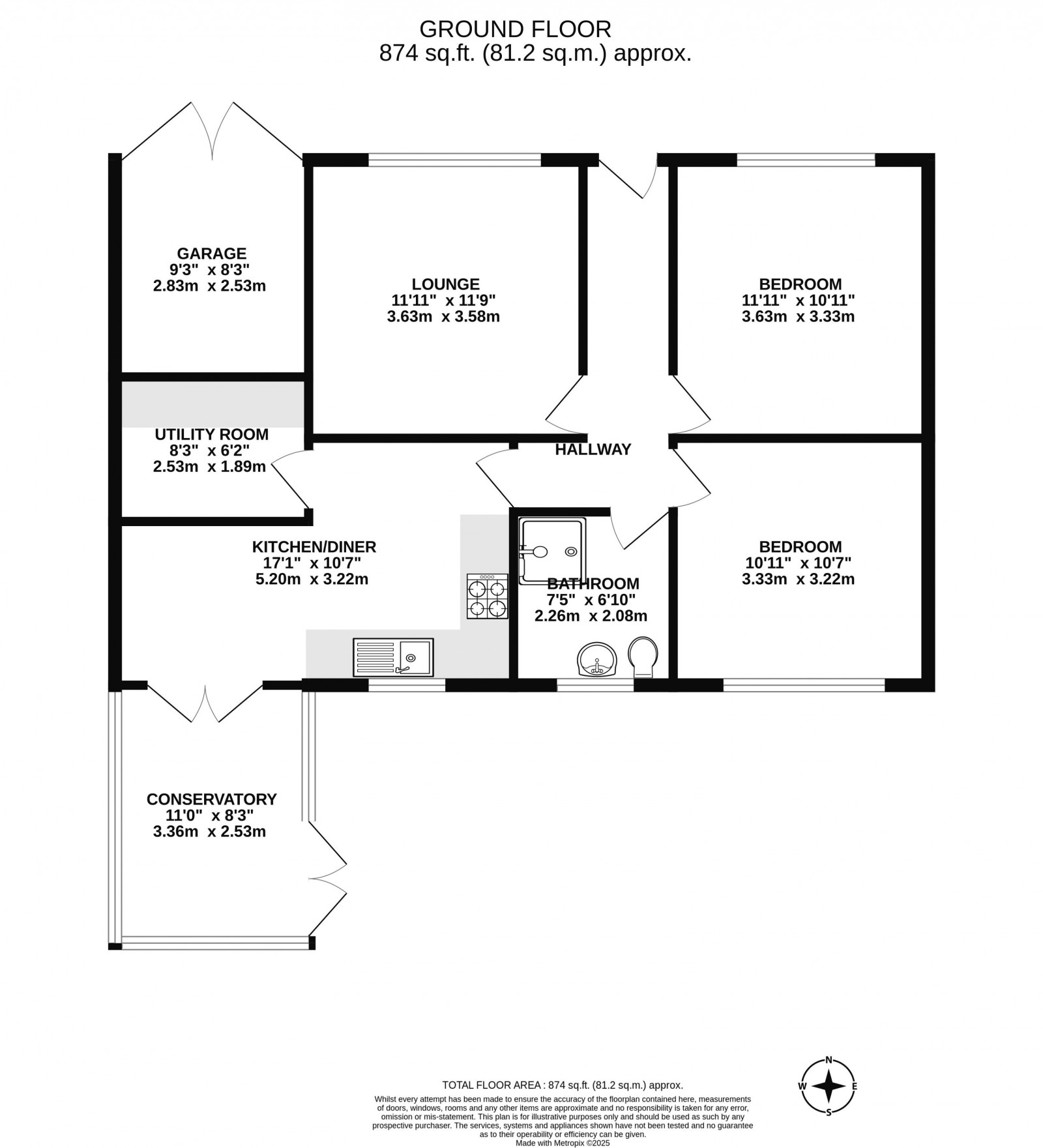 Floorplan for Bradshaw Lane, Parbold