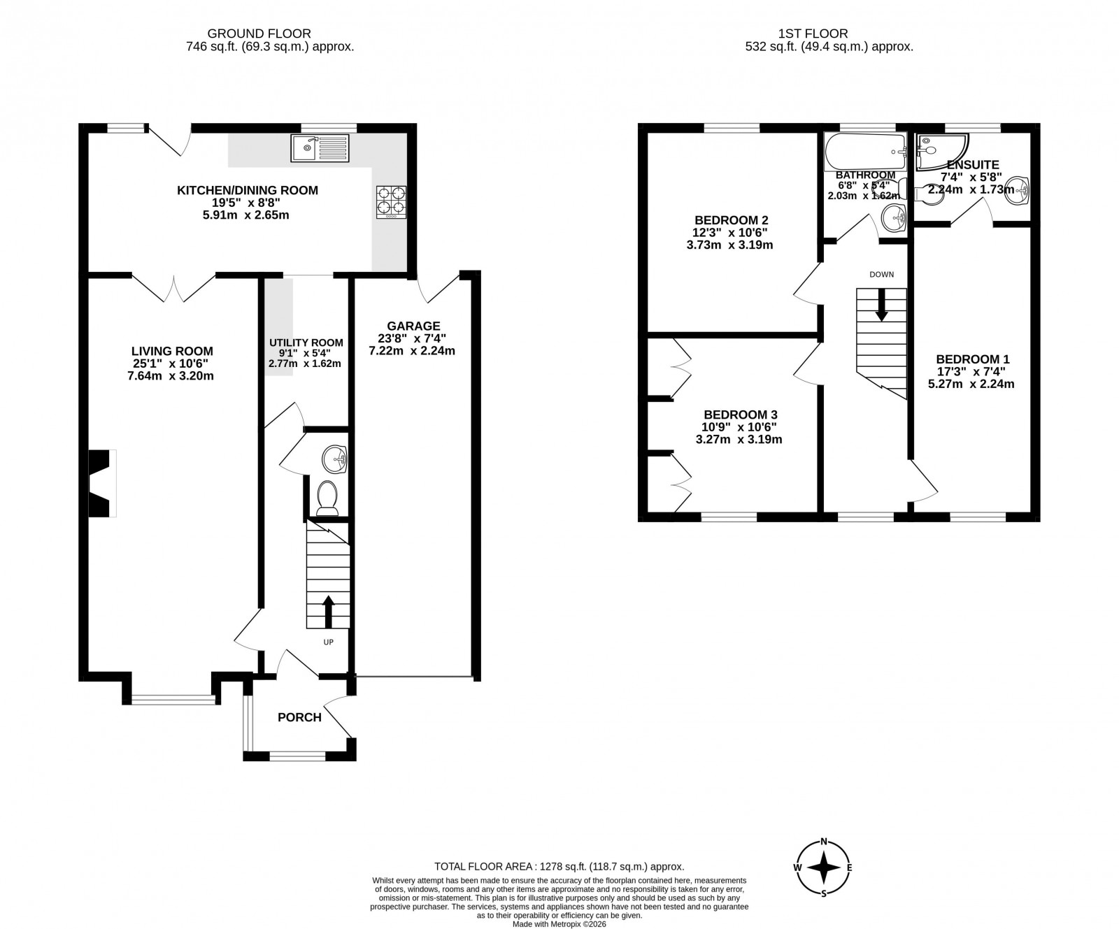 Floorplan for Miles Lane, Shevington, Wigan