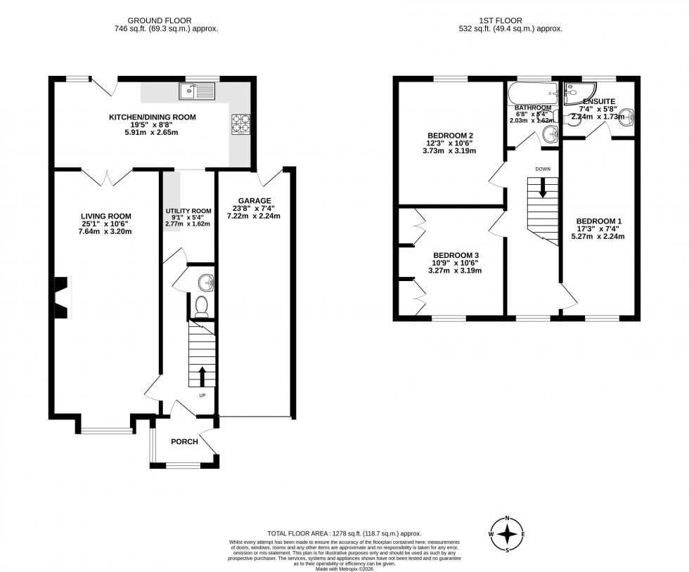 Floorplan for Miles Lane, Shevington, Wigan