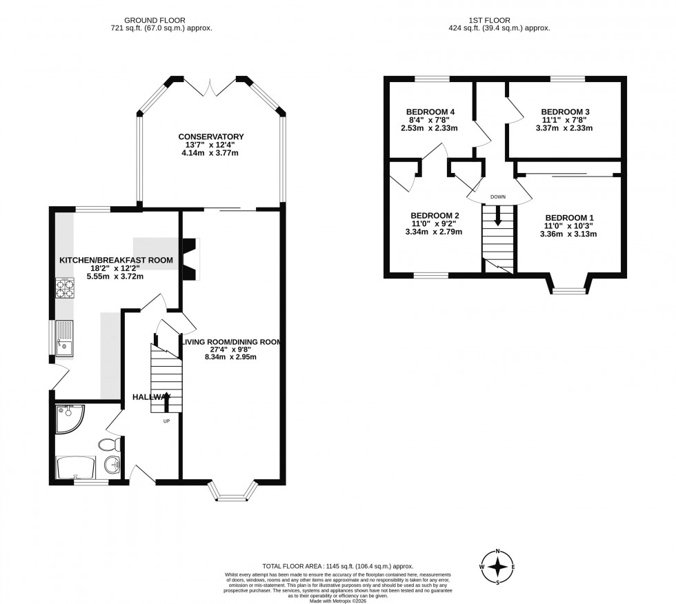 Floorplan for Willowbrook Drive, Shevington, Wigan