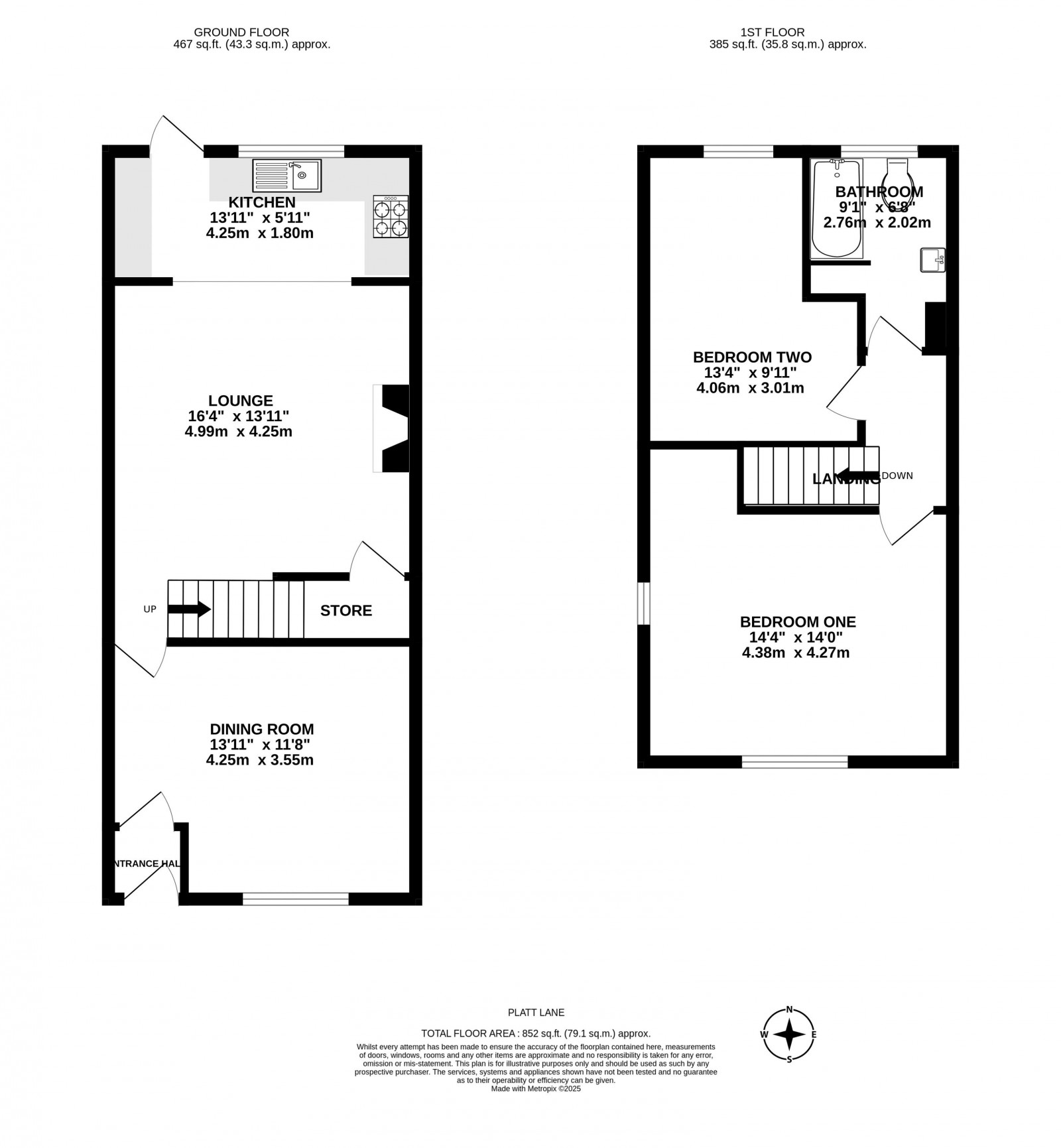 Floorplan for Platt Lane, Standish, Wigan