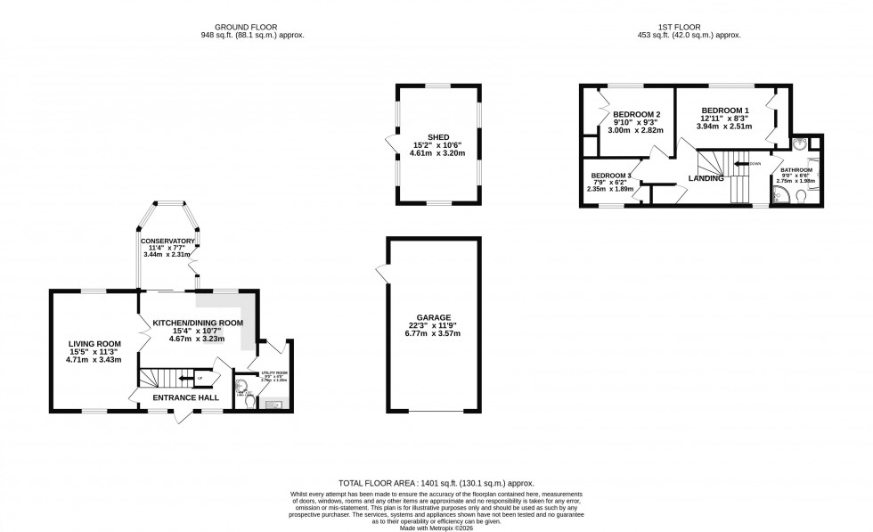 Floorplan for Tansley Avenue, Coppull, Chorley