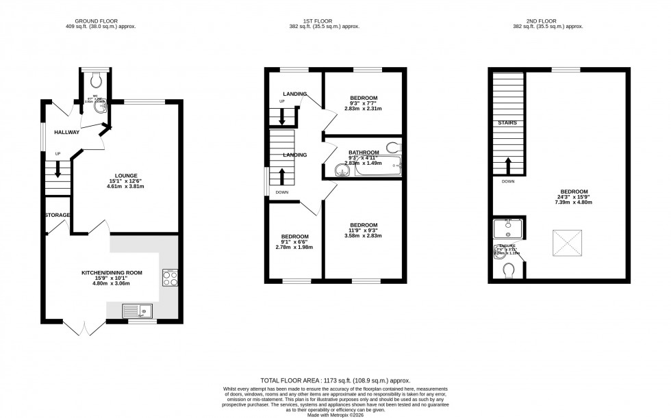 Floorplan for Rosebay Gardens, Standish, Wigan