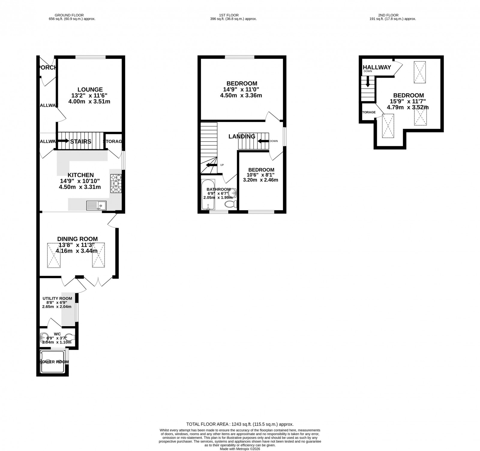 Floorplan for Appley Lane North, Appley Bridge, Wigan, West Lancashire