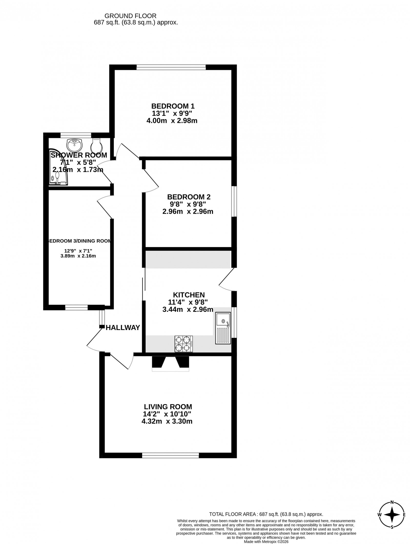 Floorplan for Kilburn Drive, Shevington, Wigan