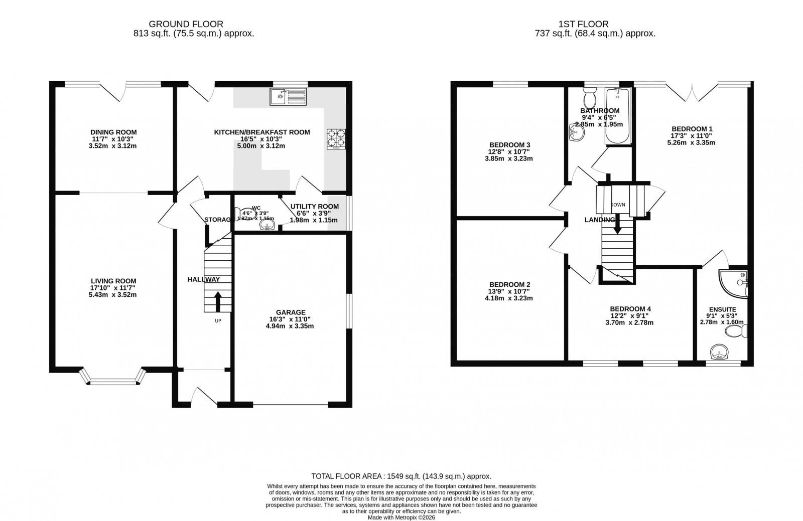 Floorplan for Glenside, Appley Bridge, Wigan