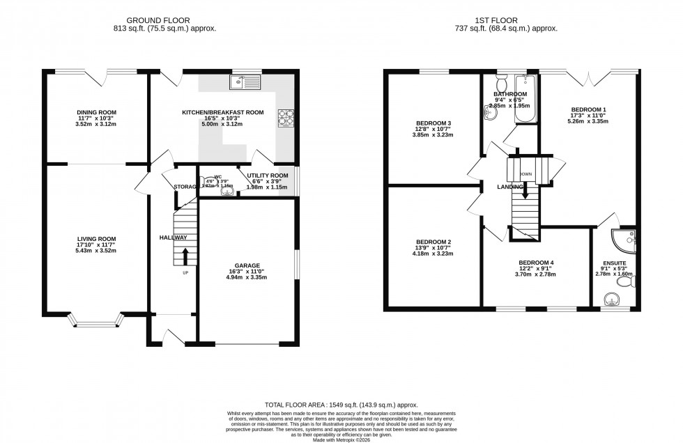 Floorplan for Glenside, Appley Bridge, Wigan