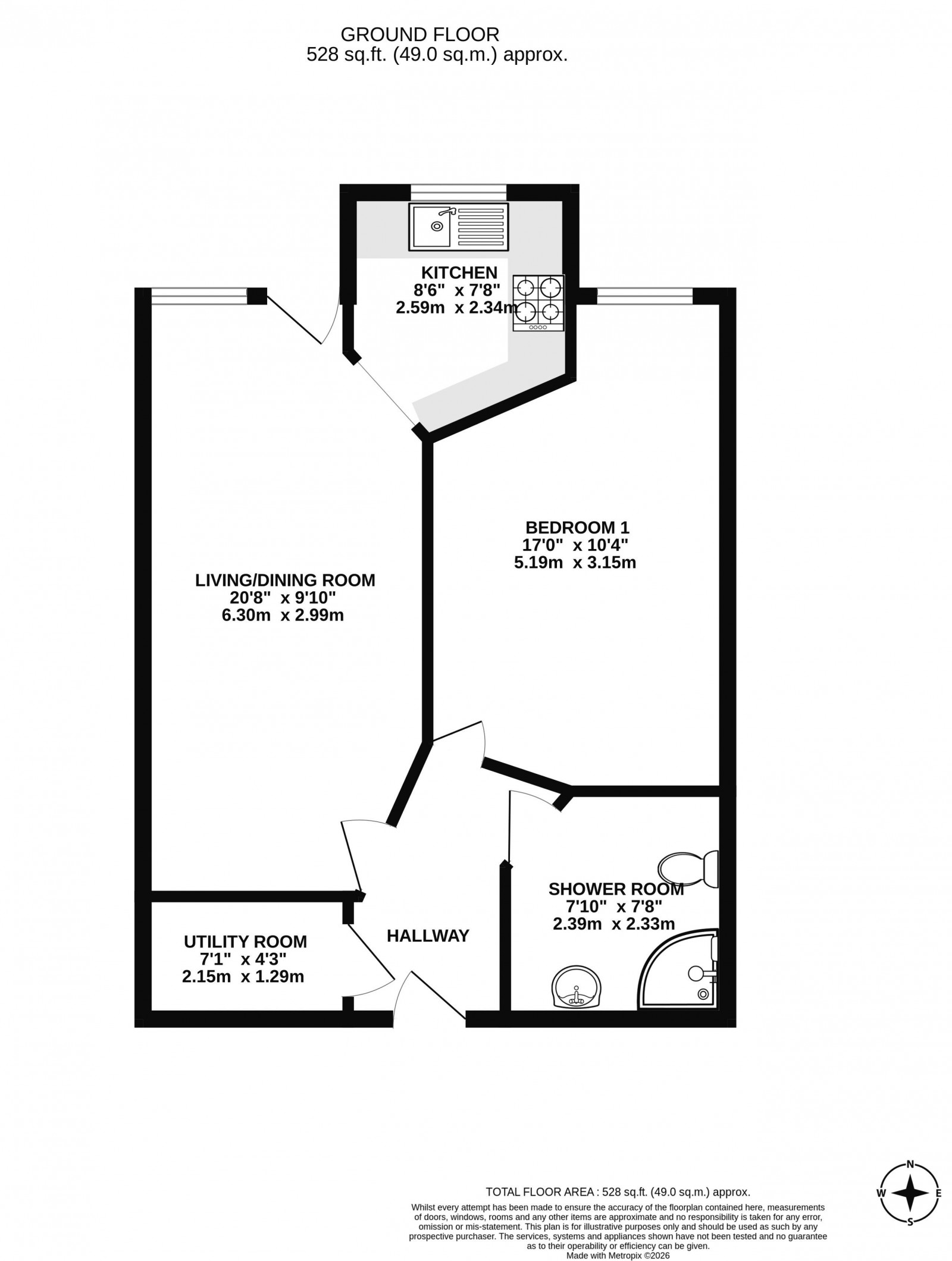 Floorplan for Berystede Court, High Street, Standish
