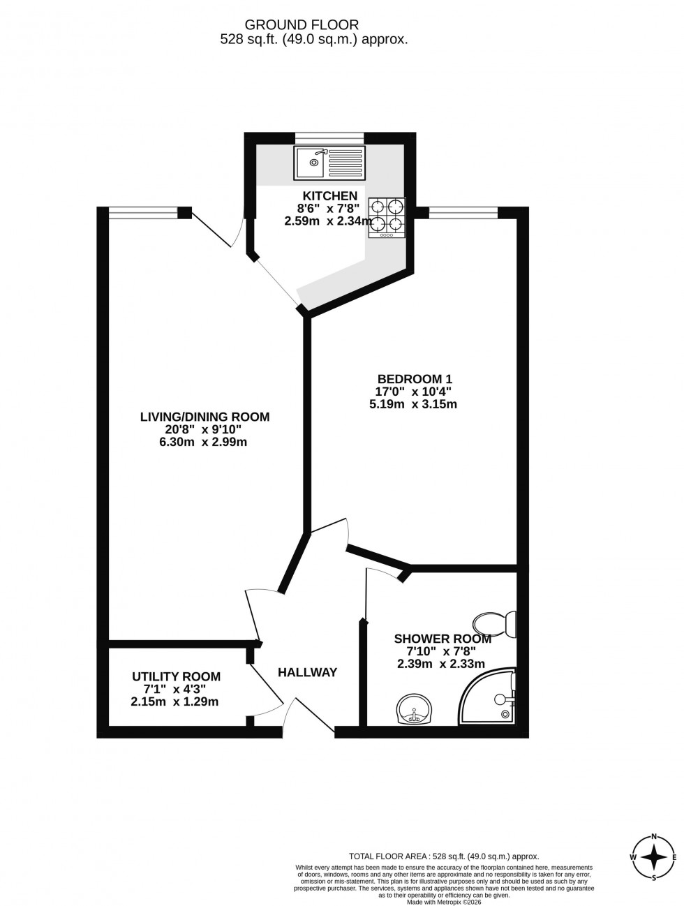 Floorplan for Berystede Court, High Street, Standish
